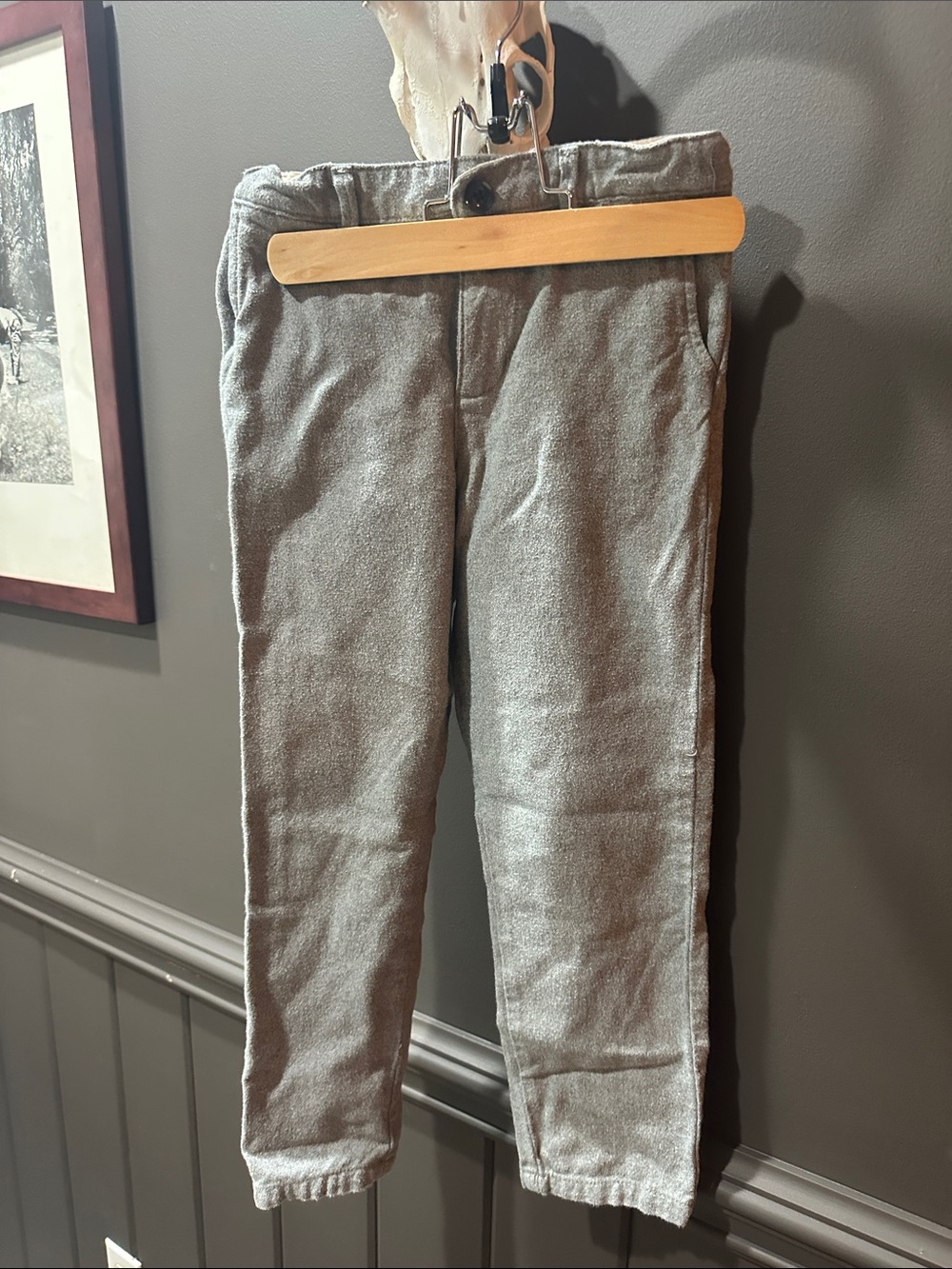 Classic Gray Kids Formal Pants with Elastic Waist